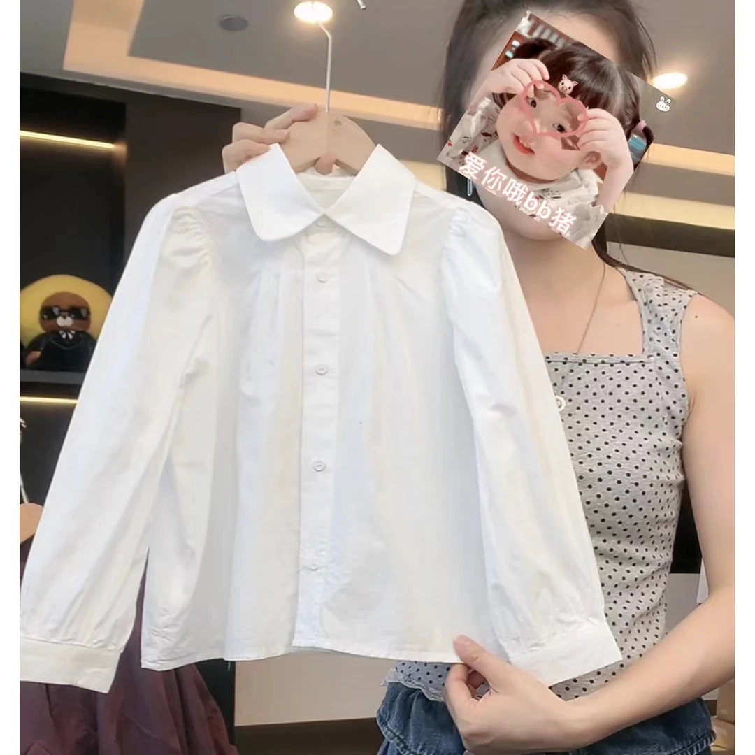 【现货】阿卷2025春新款儿童长袖衬衫春季气质纯色衬衣上衣MPG5104