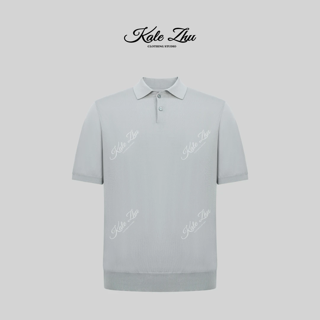 【KALE ZHU】经典商务老钱休闲平纹短袖半袖polo上衣 KZFA1M388