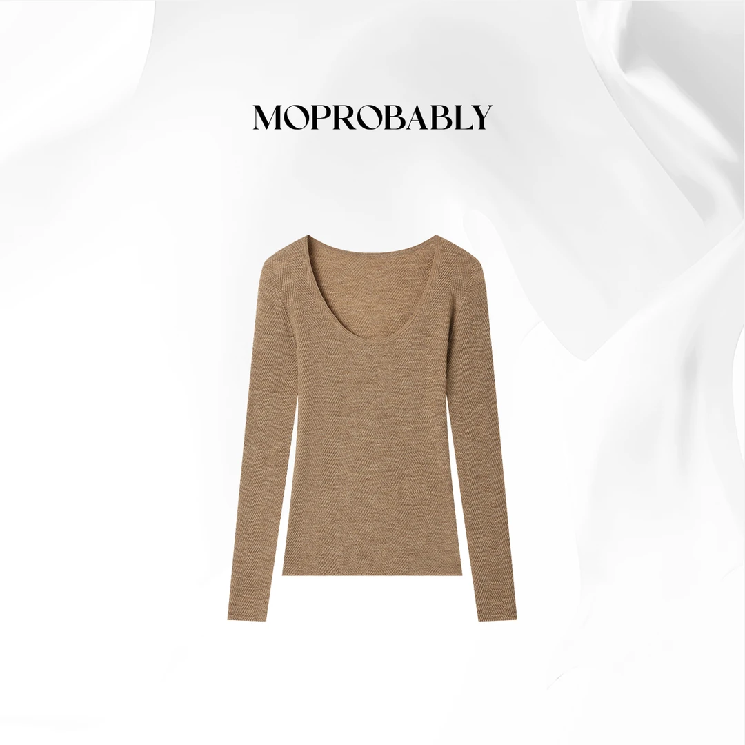 Moprobably贝贝「柔光」“100羊毛”法式高奢套头毛衫L5376102