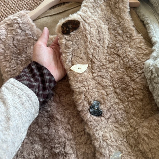 透气加厚保暖马夹宽松型洋气四季通用双面纽扣春秋