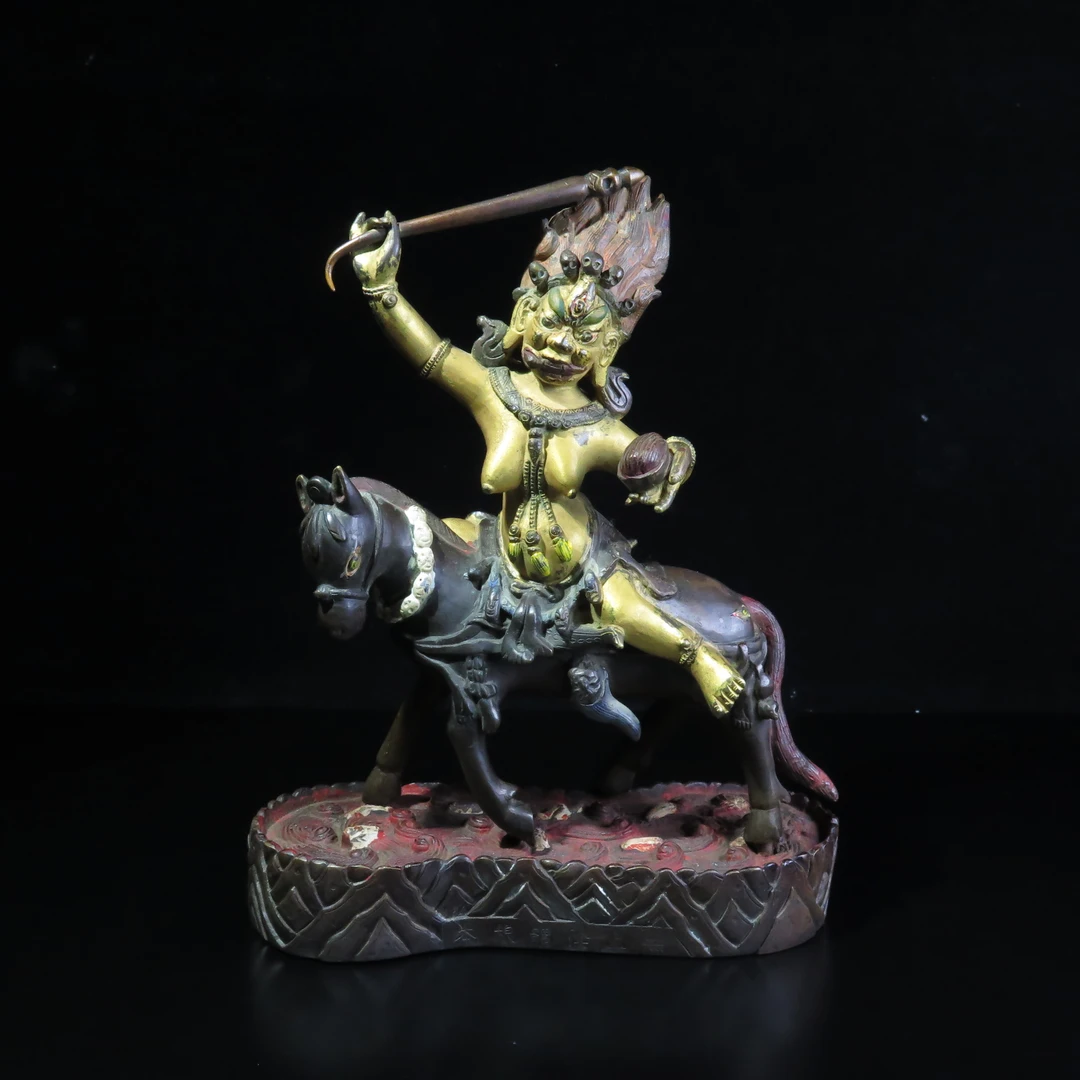 清代 铜鎏金吉祥天母造像 /MZ351665/民族文物