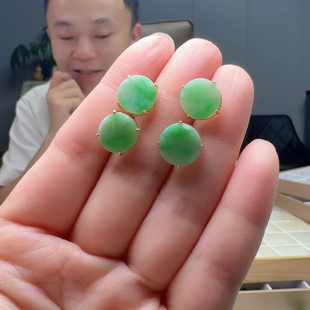 翡翠银S925镶嵌耳饰多样性发货其一