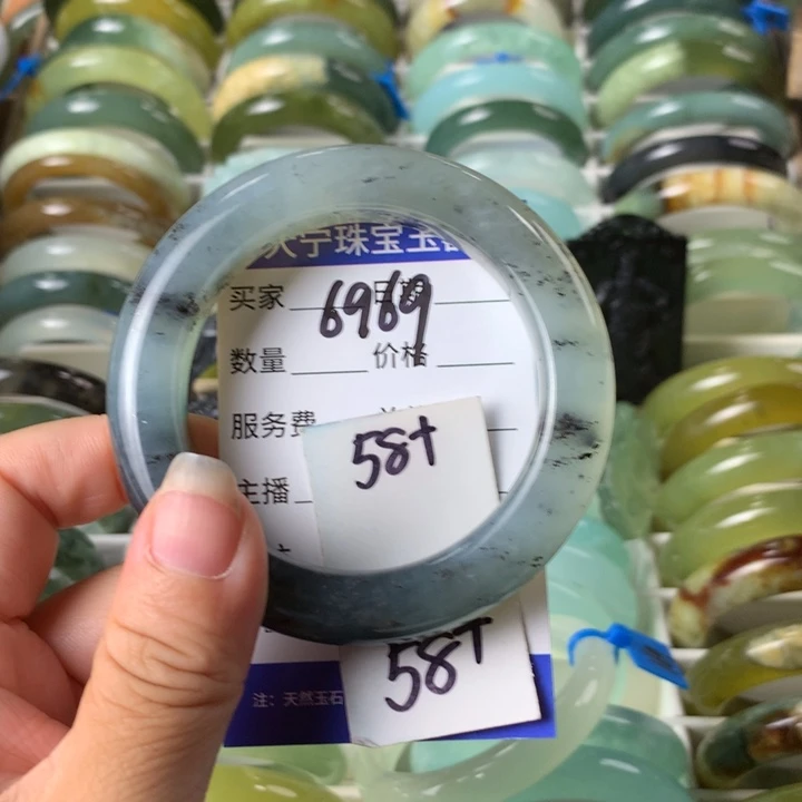 未镶嵌蛇纹石玉手镯6969