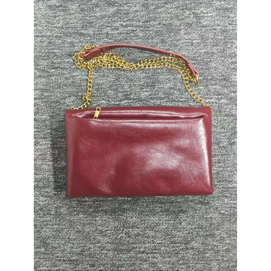 TOLEX2025新款手工时尚百搭女包软豆腐红色黑色21.5CM