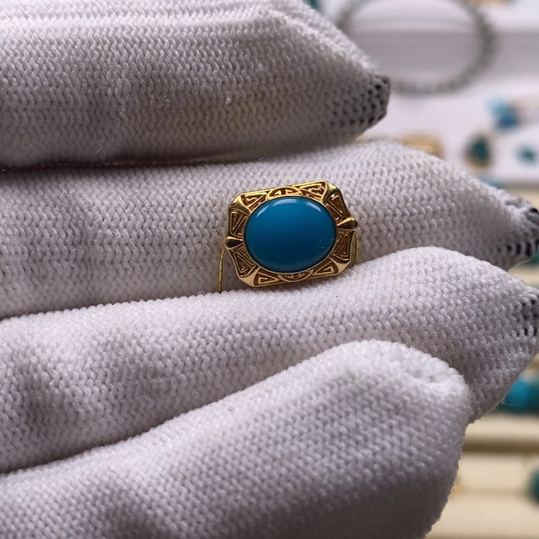 绿松石18K金镶嵌珠宝奇石A795