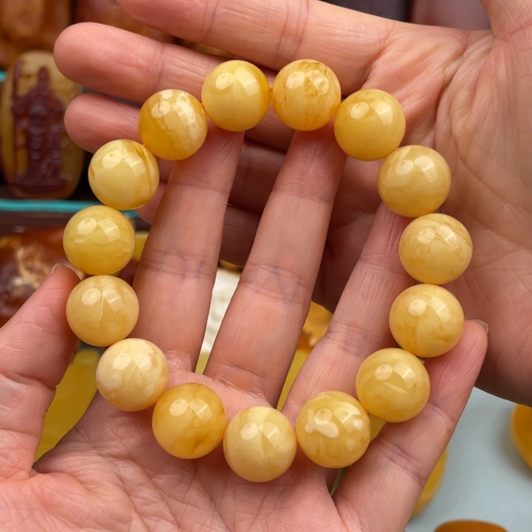 头***哥定制琥珀未镶嵌蜜蜡手串