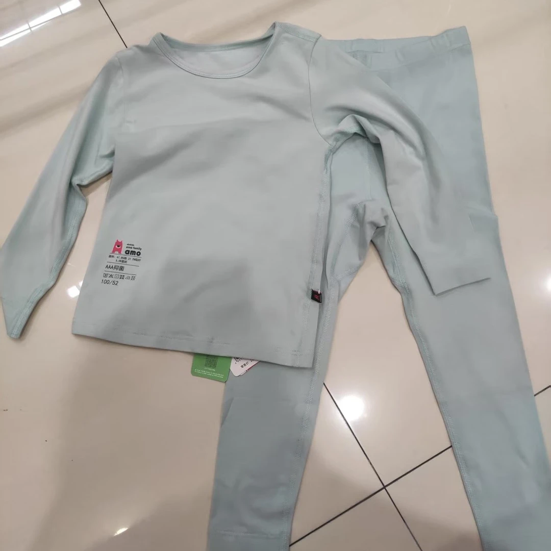 7158儿童女童男童时尚彩色圆领秋衣秋裤打底套装kkkkkkkk