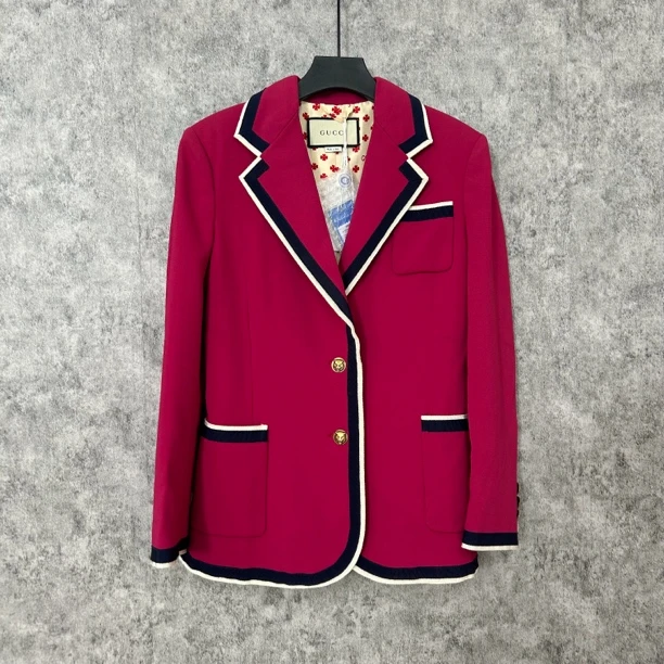 95新 GUCCI/古驰 古驰粉红西服外套