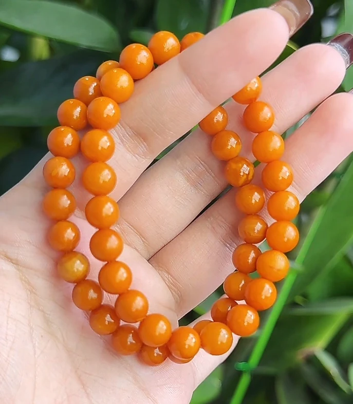 【齐福珠宝】天然原矿橘皮老蜡圆珠单圈（多样性发其一）