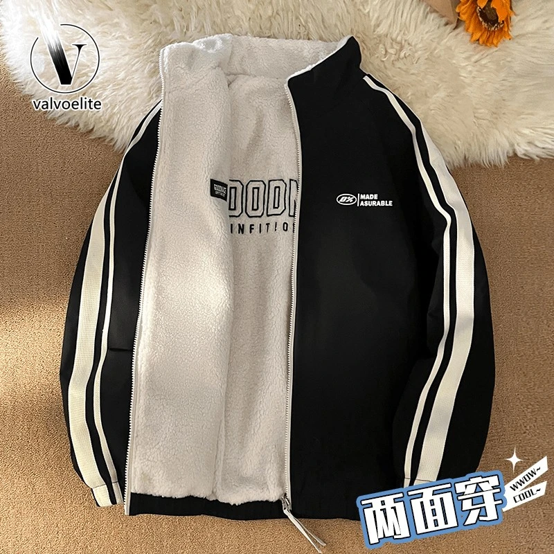VALVOELITE双面穿棉衣外套男款秋冬季青少年加青少年男款加绒棉衣
