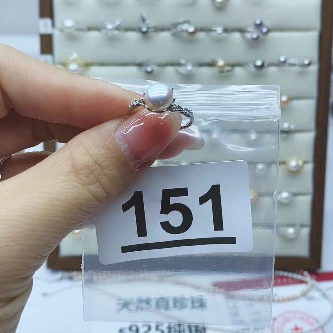 淡水珍珠戒指银S925镶嵌啥***?151