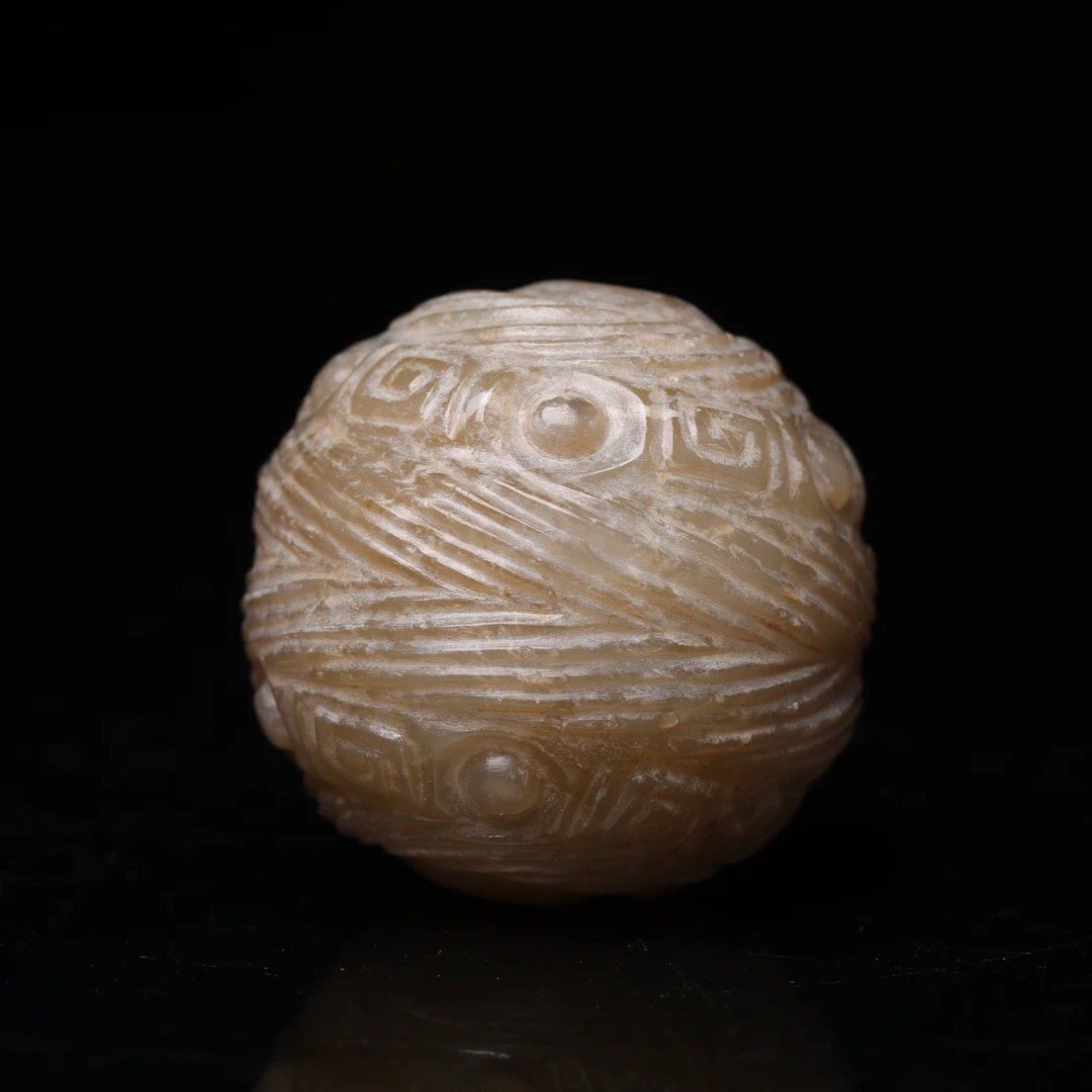 【臻藏】{库出}和田玉刻纹珠-SH