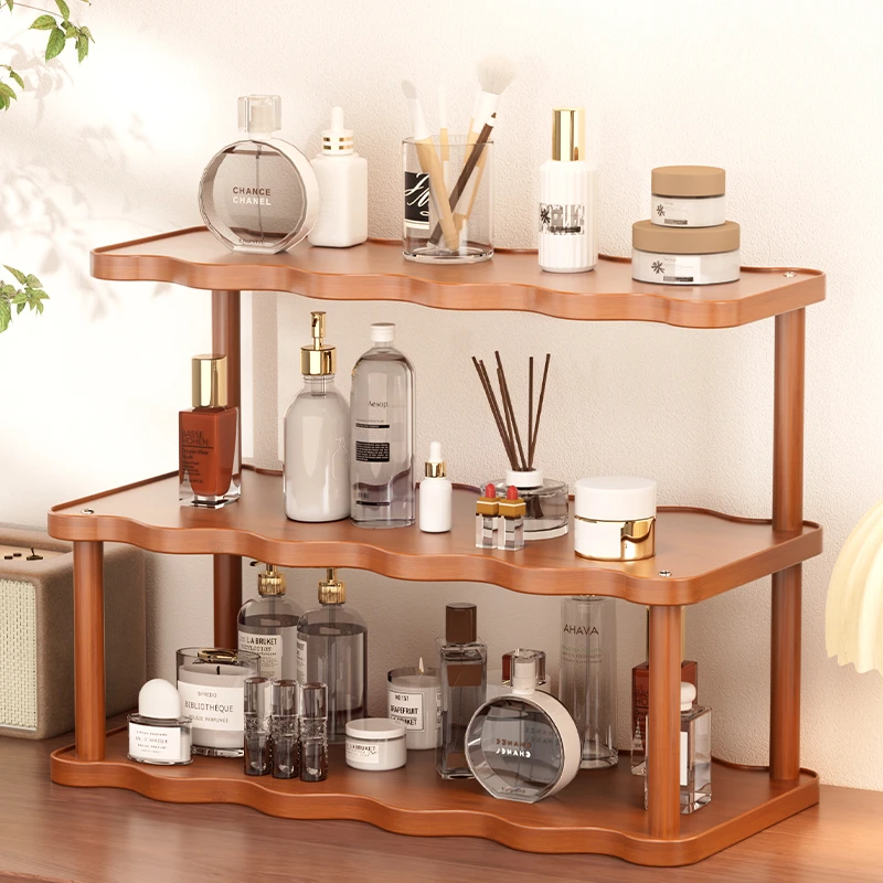 化妆品置物架桌面梳妆台护肤品收纳盒多层玄关香水口红首饰收纳架