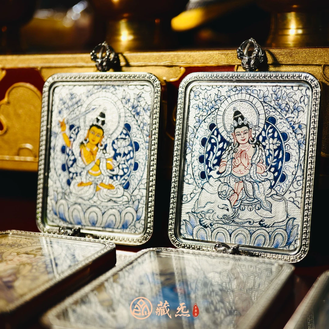 【生肖唐卡】高品质八大守护纯手绘热贡银卡 唐卡