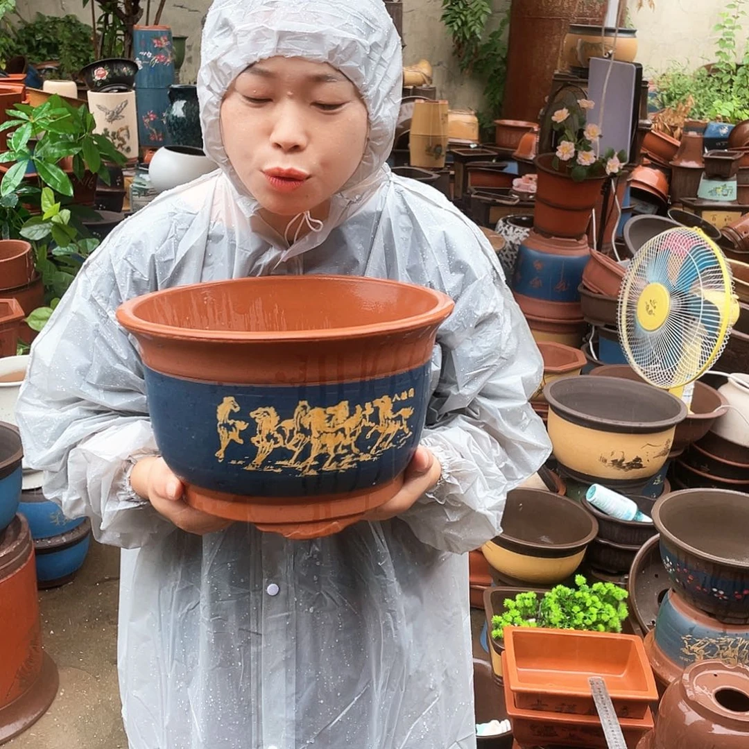 25八骏图花盆紫砂花盆紫砂