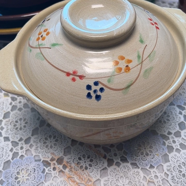 瓷粗瓷手绘砂锅带标口径16x9一支