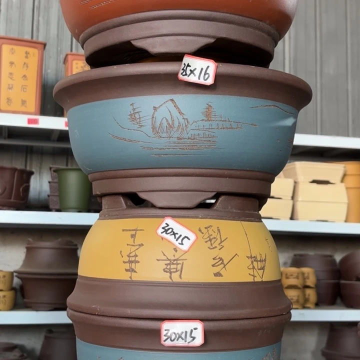 紫砂花盆100-4。