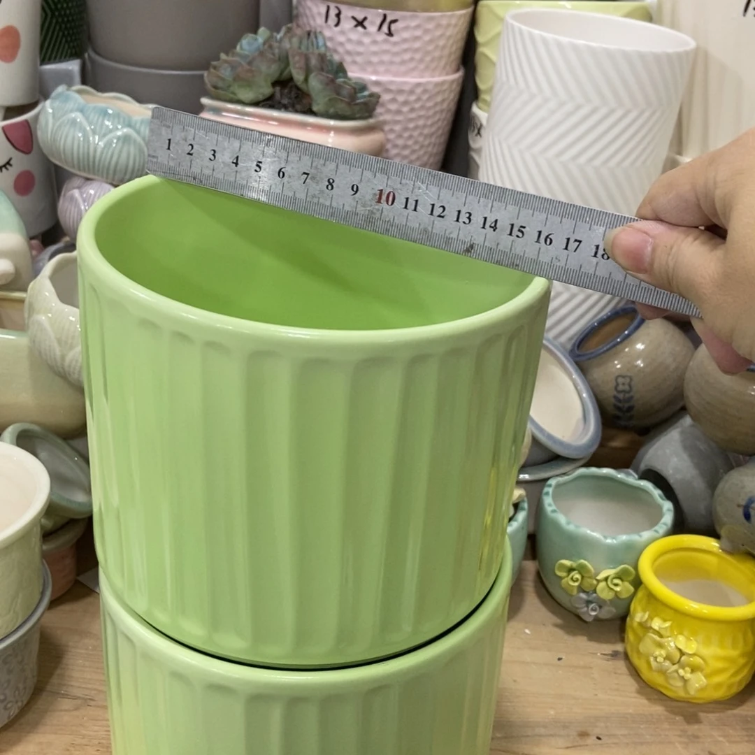 红陶高温陶瓷花盆满12米包邮