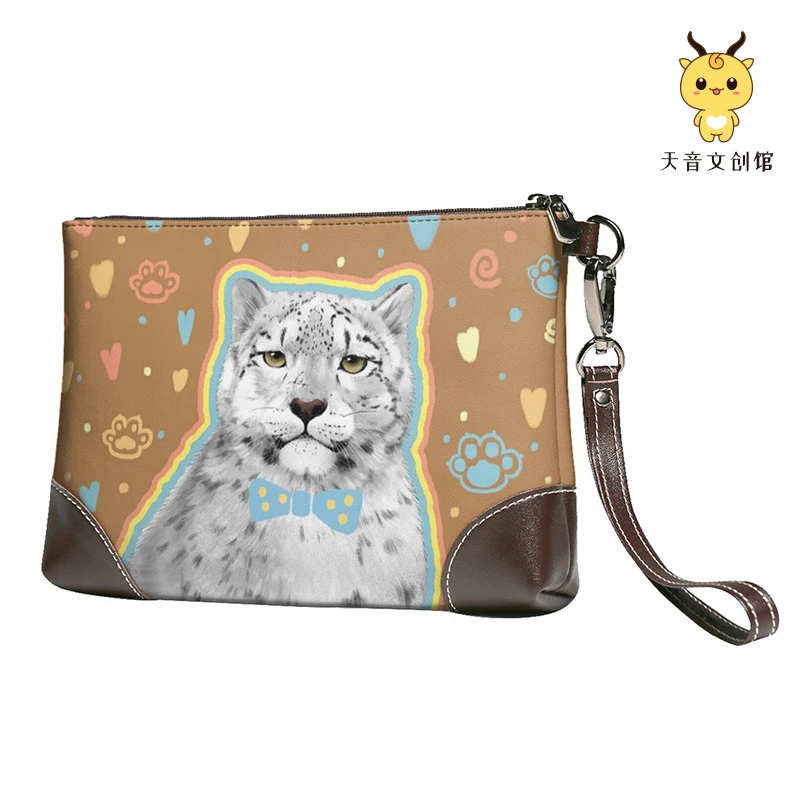 雪豹凌小芒高原动物主题皮革手抓包提包钱包西野动物园生态文创
