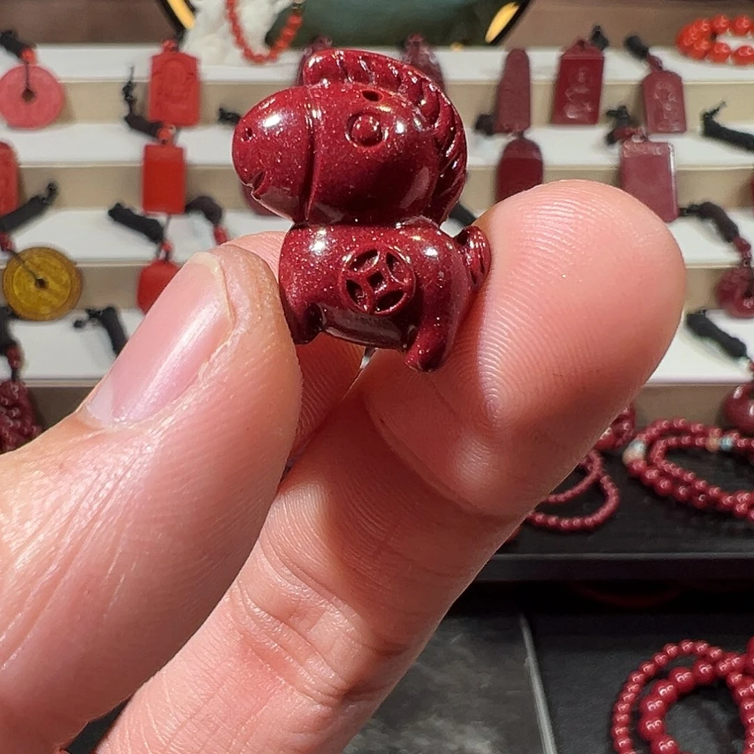 天然辰砂紫金砂小马配件