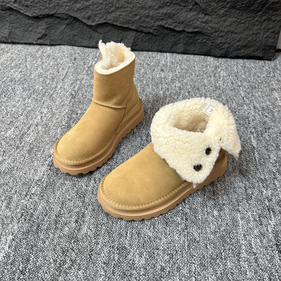 陈老板-牛皮-羊毛厚底时尚加绒保暖勃肯雪地靴冬百搭W009