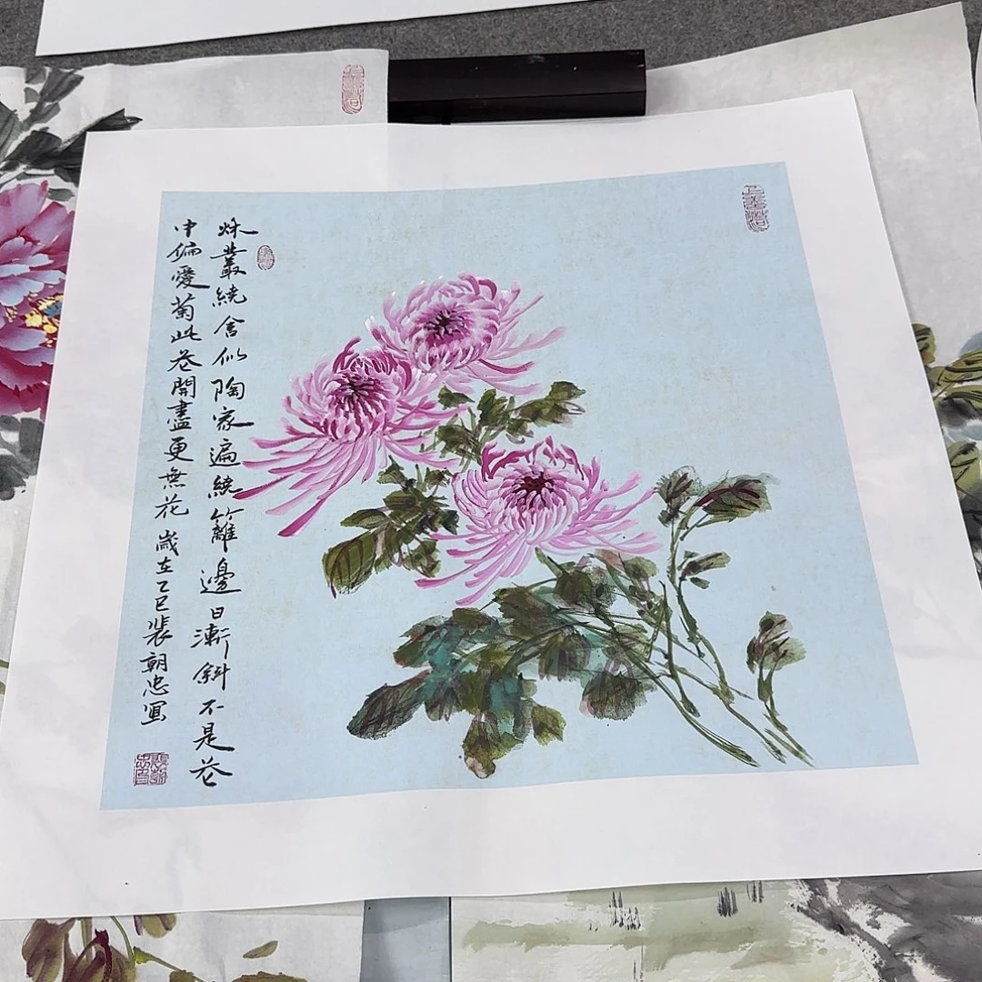 国画国画立体兰花
