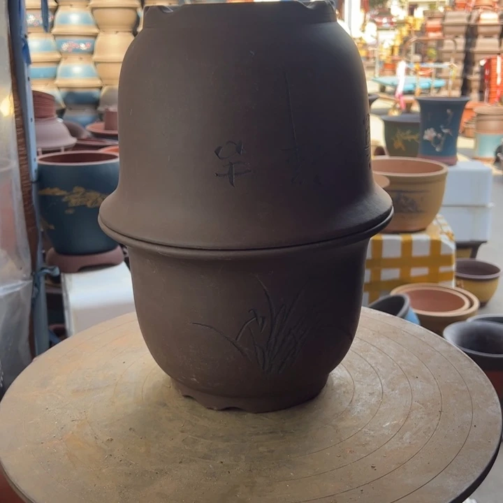 紫砂宜兴紫砂花盆花盆平角25+25