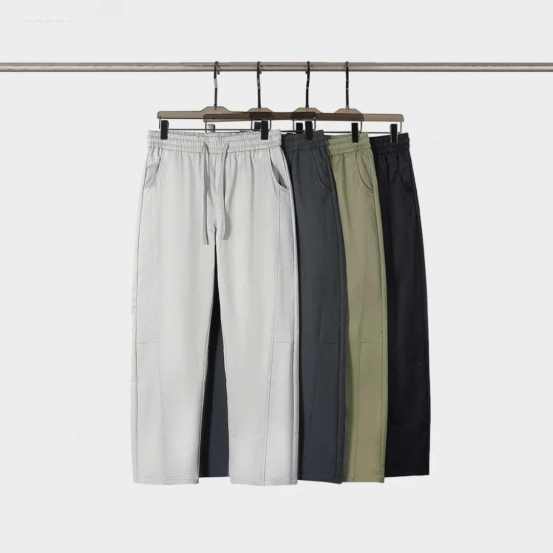 【弯刀弹力裤】春夏立体裁剪弯刀卫裤男潮流户外设计师平脚长裤1715