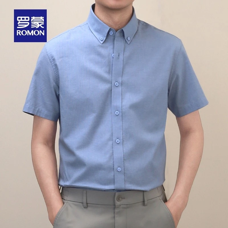 【含莱赛尔天丝】罗蒙男士短袖衬衫2025夏季新款工装翻领亚麻衬衣