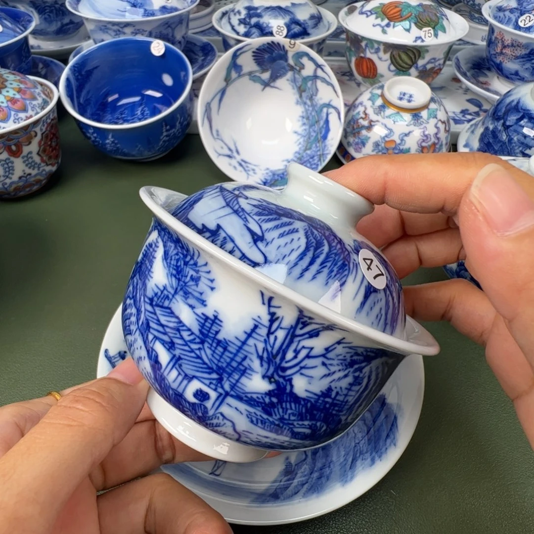景德镇纯手工纯手绘茶具木木47
