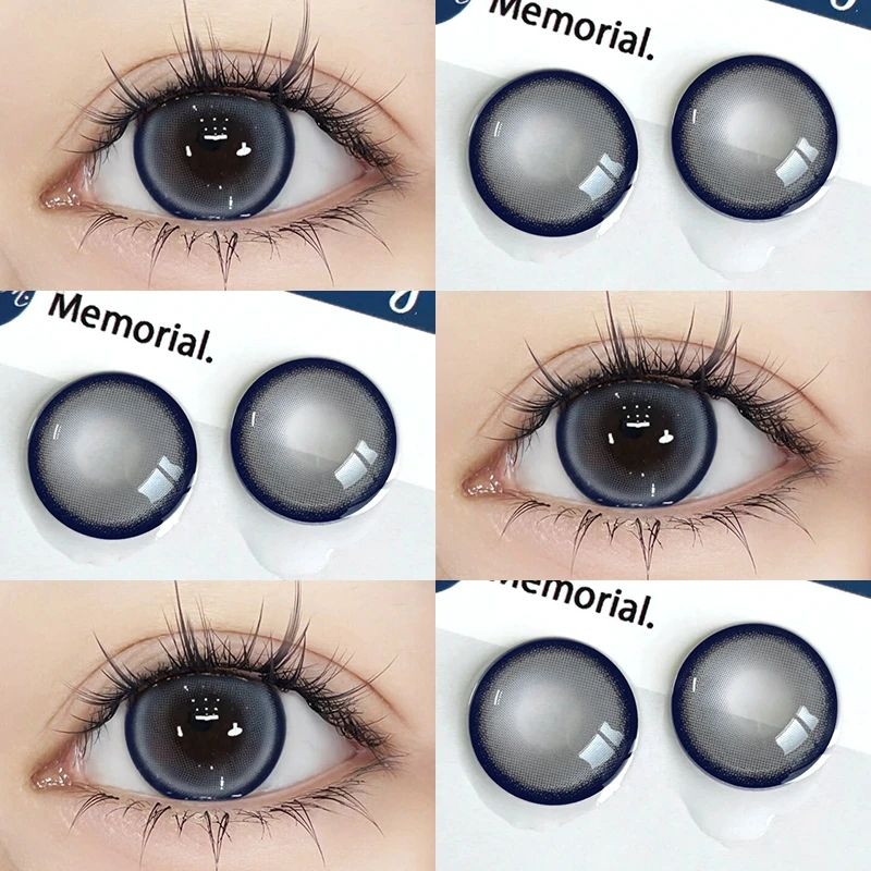 OVOLOOK高颜值水润蓝莓珍宝珠美瞳蓝色大直径自然隐形眼镜半年抛