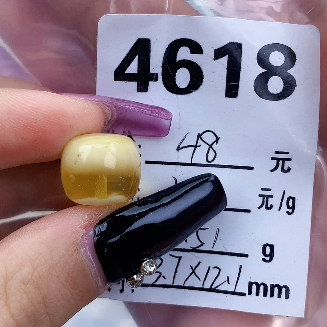 琥珀未镶嵌珠宝奇石13.7×12.1植物