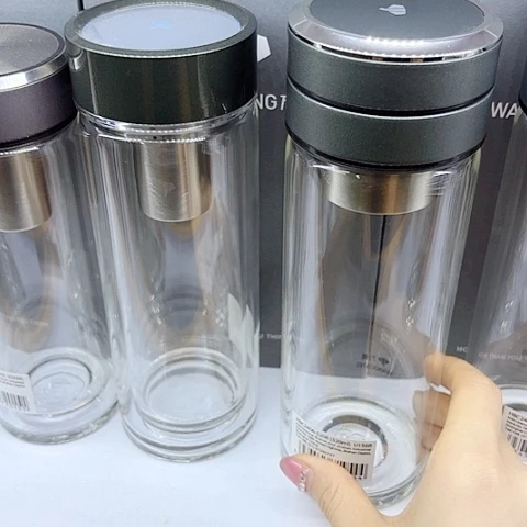 哈***哥万象玻璃单层U156R，烟蓝520毫升