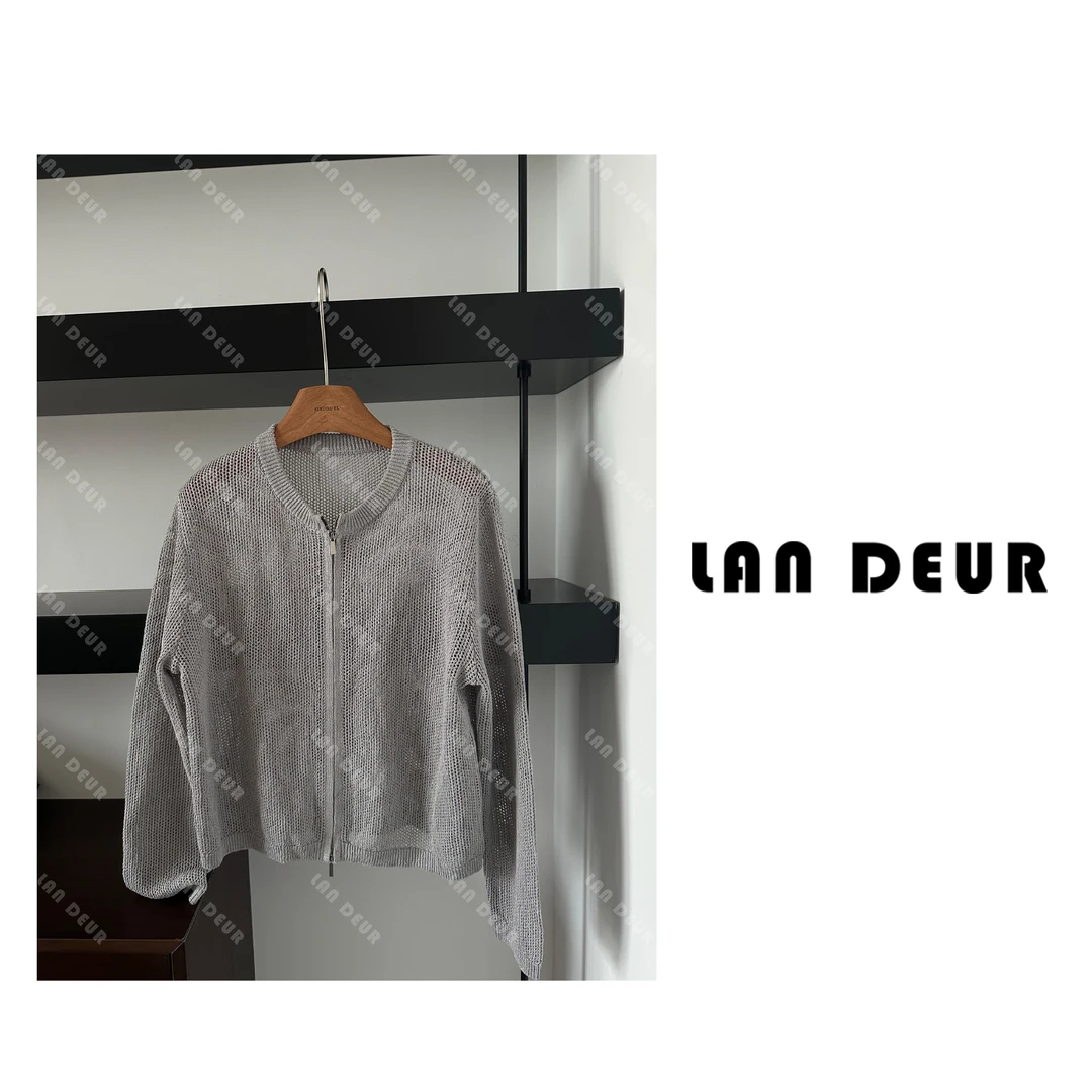 JIUJIU【北平往事】时尚休闲百搭镂空设计师提花轻奢夏季针织衫