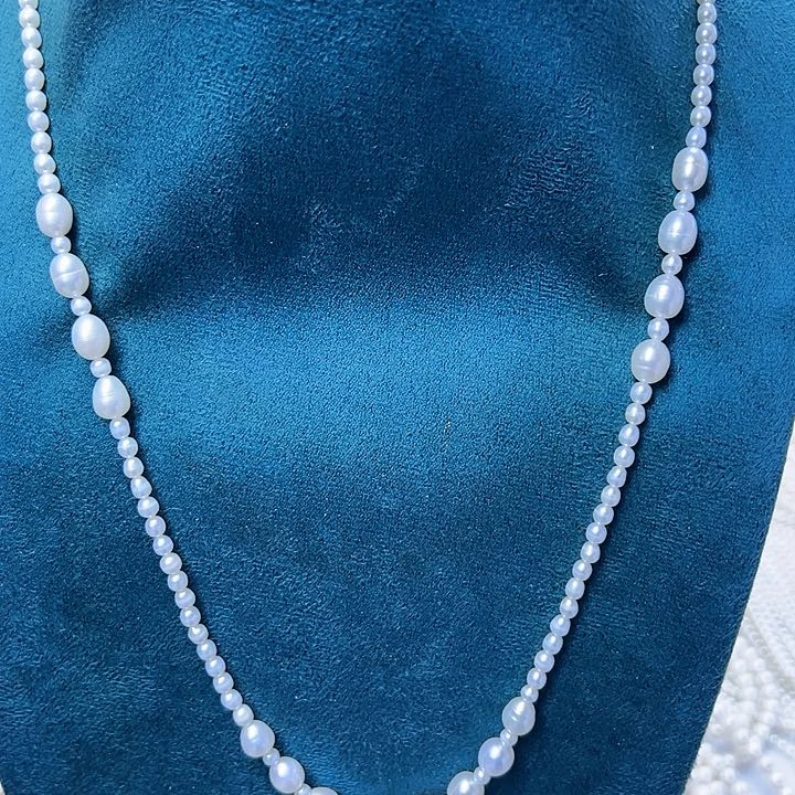 淡水珍珠毛衣链银S925镶嵌毛衣链