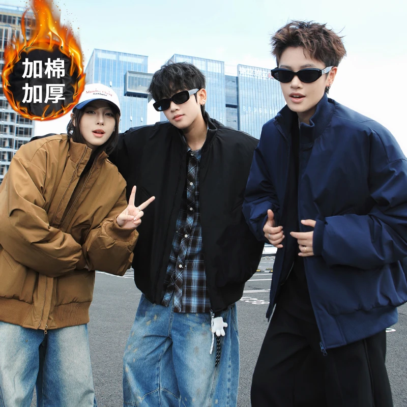 cleanfit飞行夹克百搭棉服男款秋冬美式短款保暖加厚外套立领棉衣