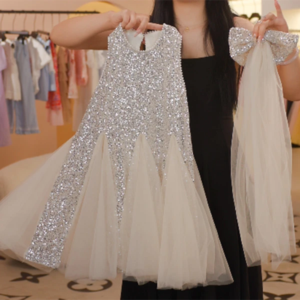 045 无袖连衣裙性感晚礼服碎花蓬蓬裙公主公主裙夏季女