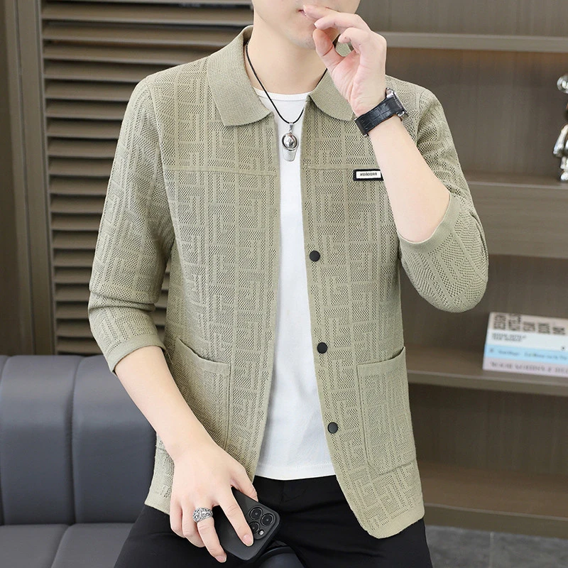 秋季时尚毛衣外套男长袖开衫男士休闲百搭春秋季薄款潮流修身韩版