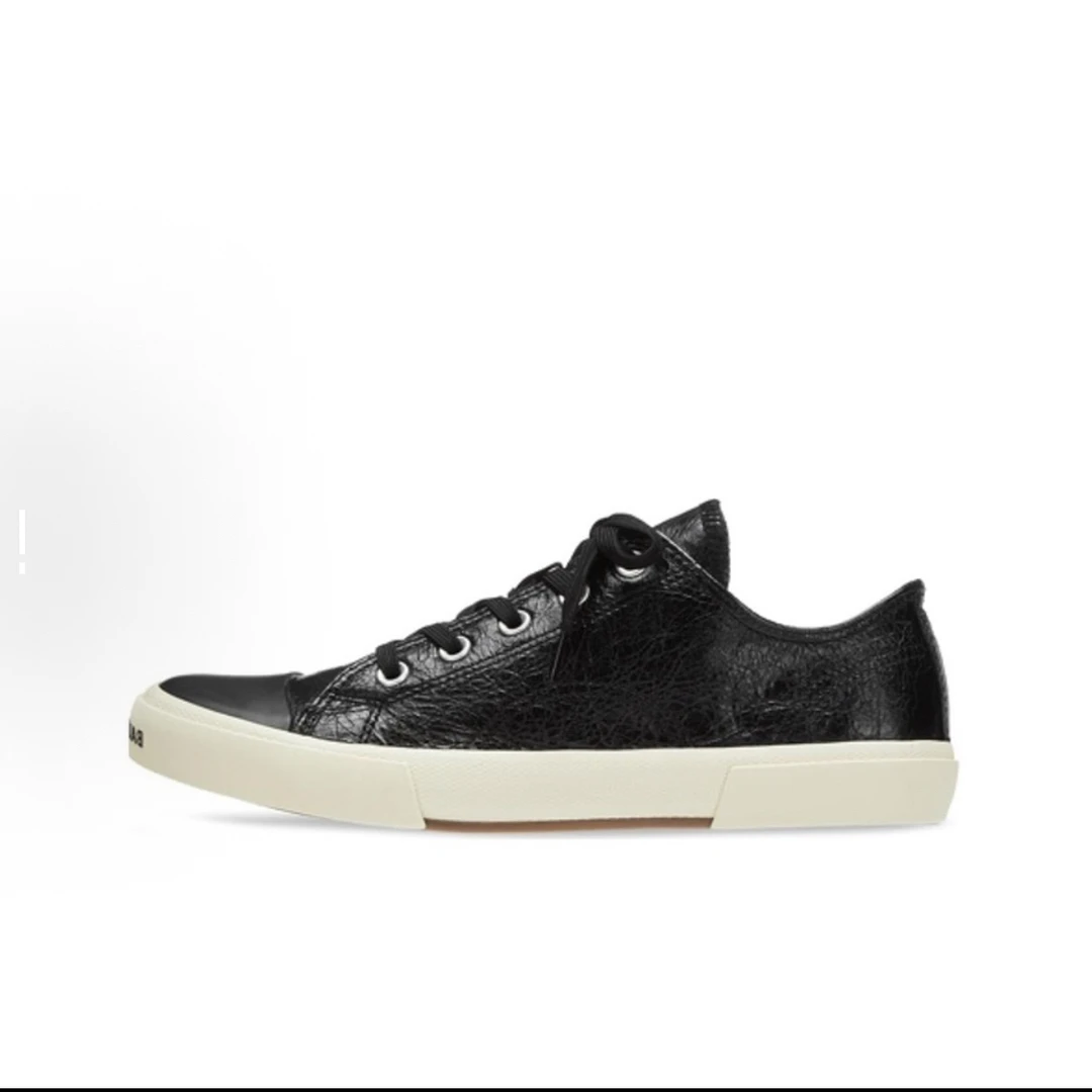 未使用 Balenciaga/巴黎世家 巴黎世家 黑色皮质低帮板鞋