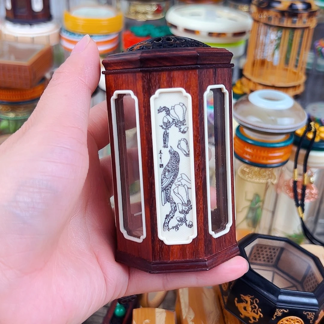 福利款八角电话亭蝈蝈罐配铁皮蝈蝈