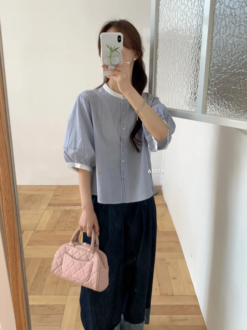 6107夏季新款撞色设计小衫