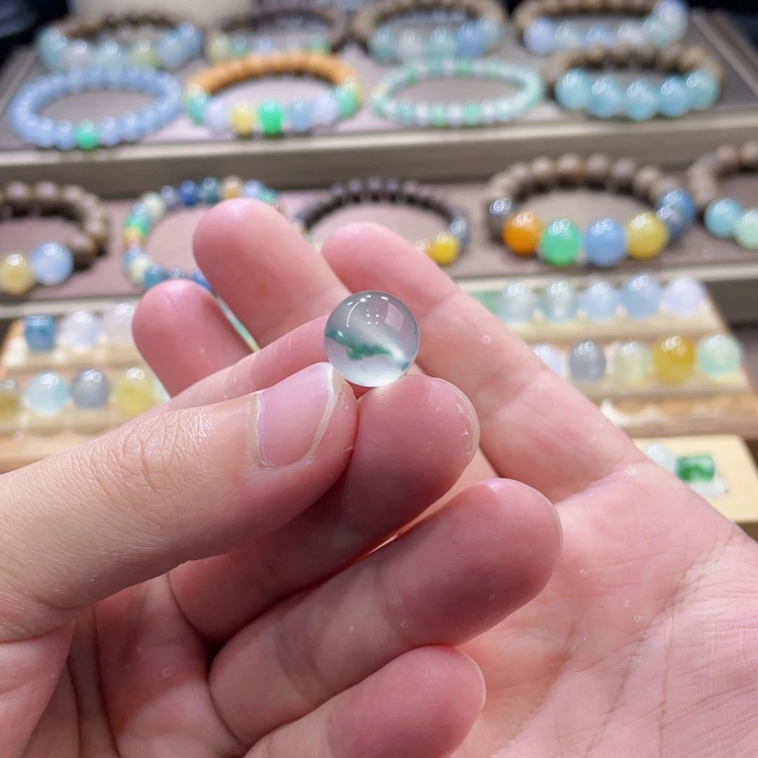 翡翠未镶嵌手链冰波