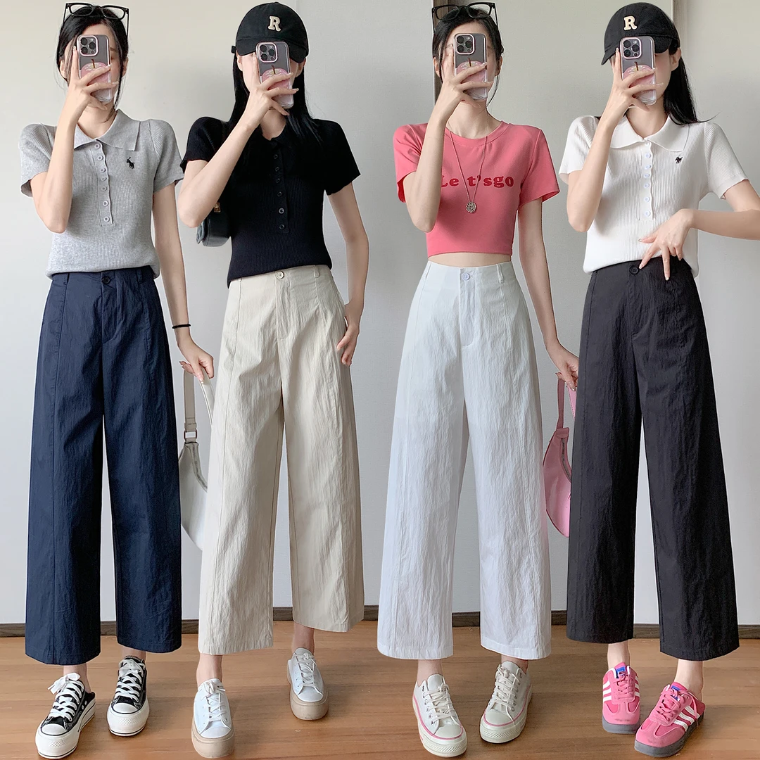 [海盐纸片裤 ]梨形小个子神裤2025夏季新款轻薄日系九分休闲裤