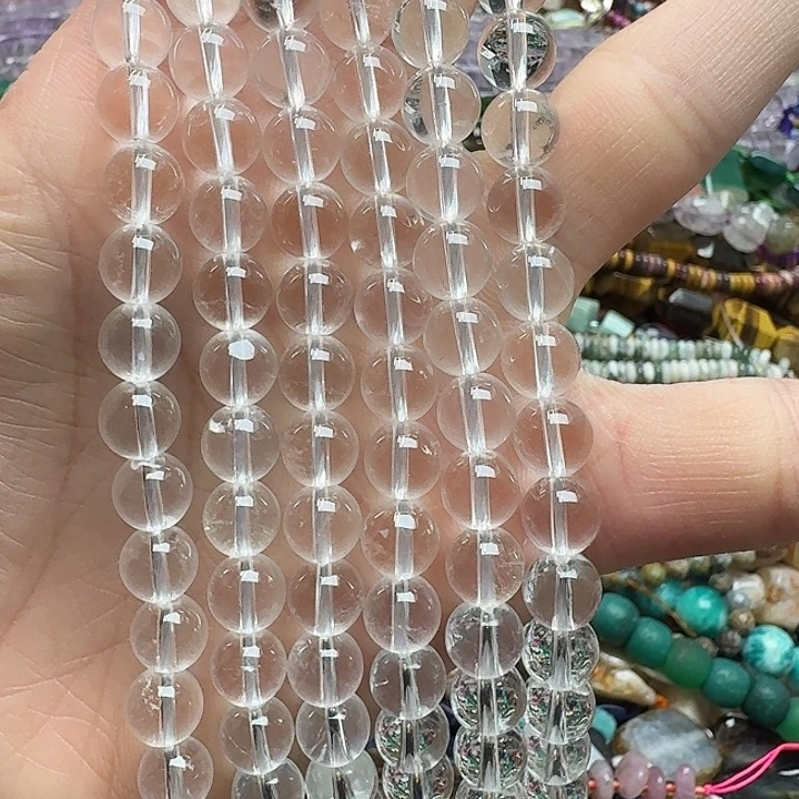 玛瑙/玉髓未镶嵌珠宝半成品一条8mm白水晶