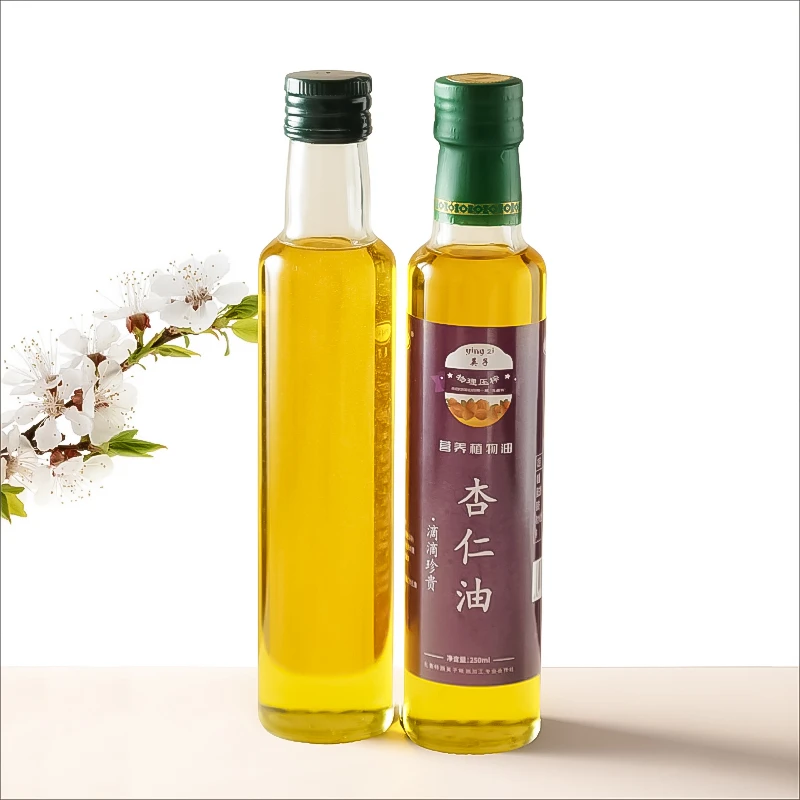 野生山杏仁油低温冷榨保留原香物理萃取锁鲜瓶装无添加原生态