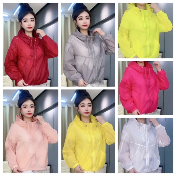 827款双拉链短款防晒衣女夏季宽松户外休闲薄款上衣