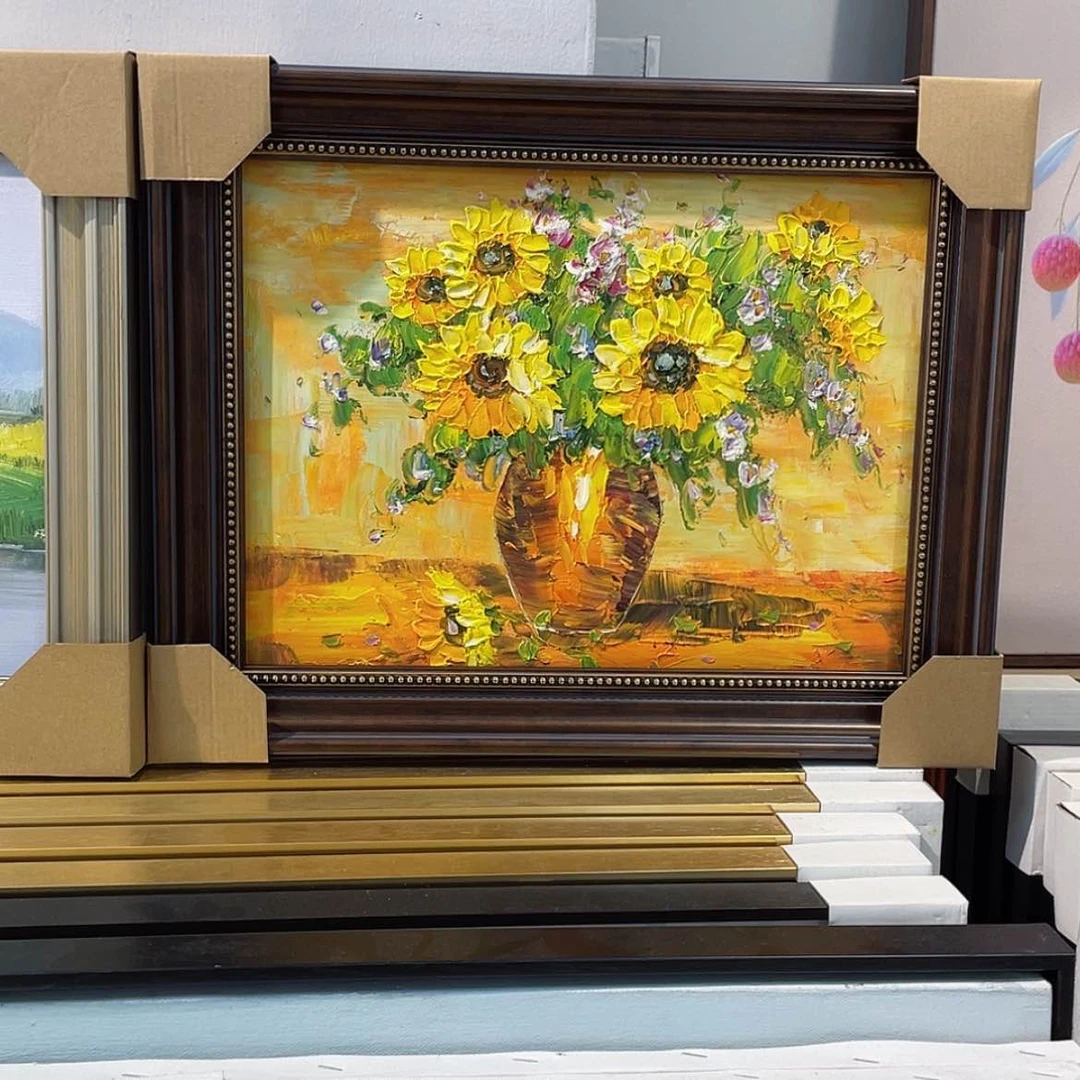【闪购商品】油画印象向日葵手绘油画含框40×50