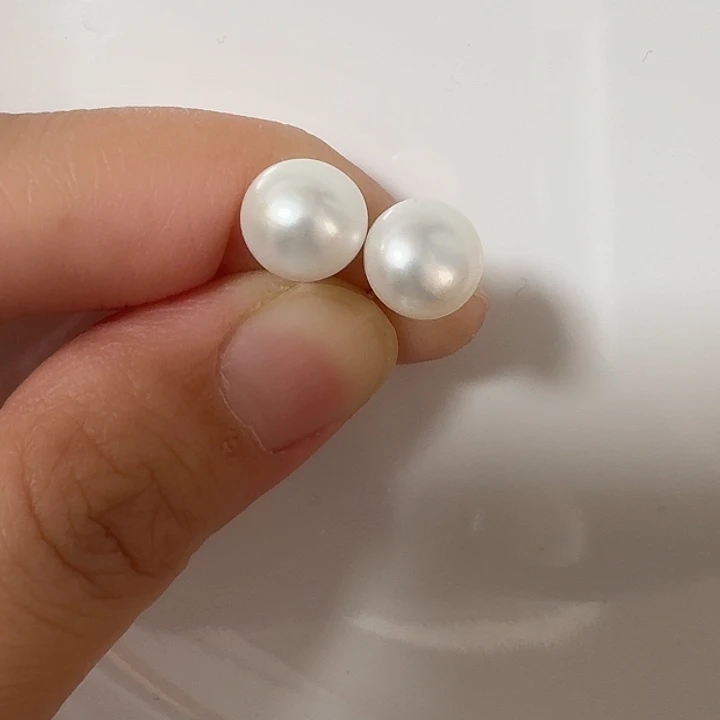 淡水珍珠耳饰银S925镶嵌