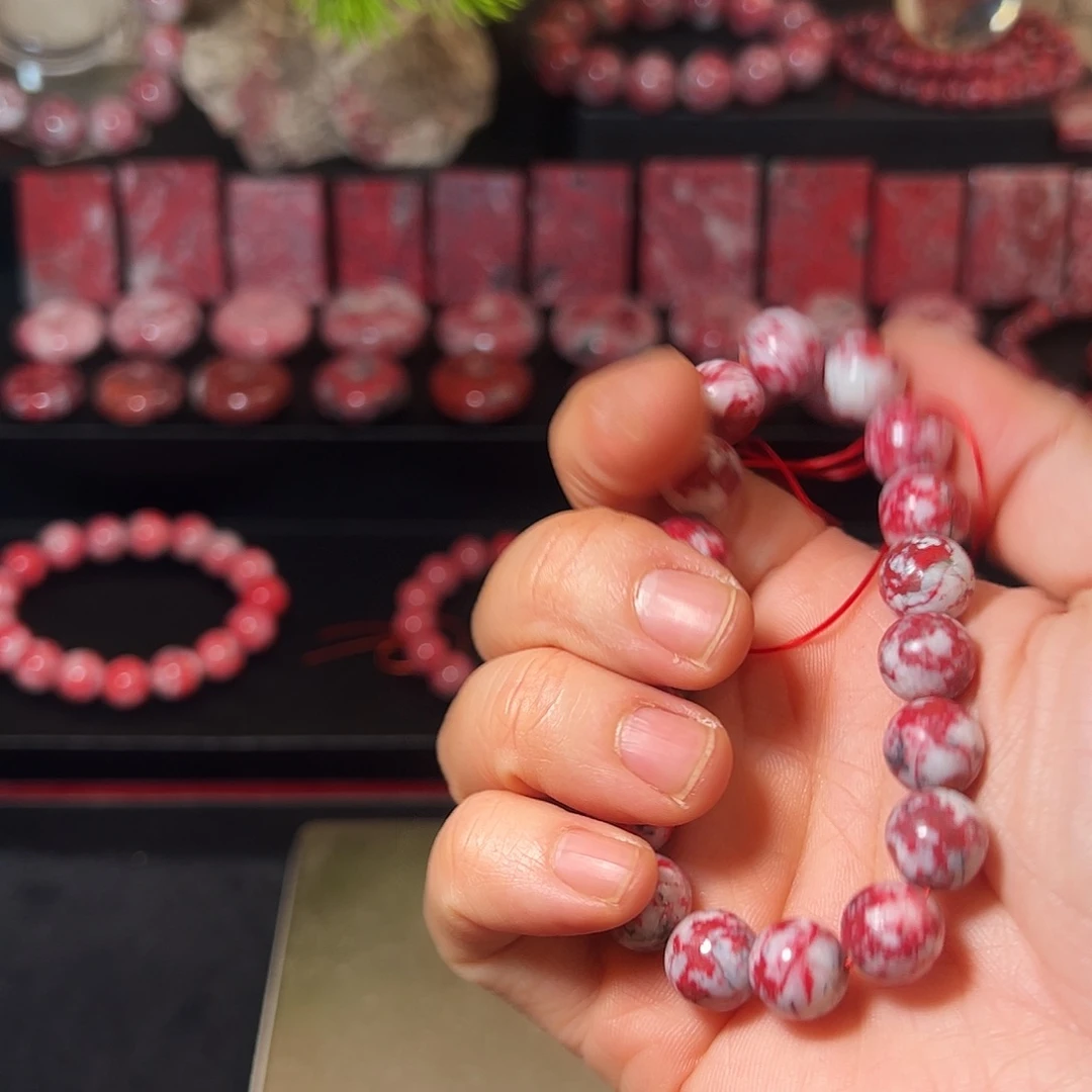 一***豪天然辰砂原石手串