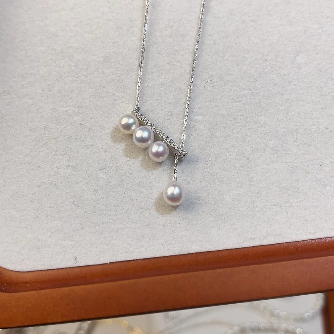 淡水珍珠银S925镶嵌颈饰